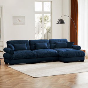 Oversized Modular Sectional Sofa with Movable Ottoman - Fabric, Multiple Colors