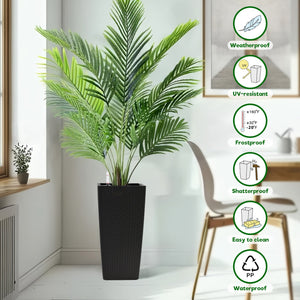 Pack of 2 Square Planters with Automatic Watering System