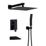 Tub Shower Faucet Set With 12" Rain Shower Head And Handheld Spray Combo