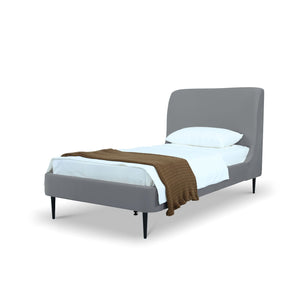 Twin Bed With Curved Headboard - Gray / Black