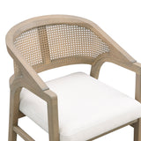 Wooden Frame Dining Chair with Rattan Back, Set of 2