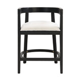 Modern Rubberwood Counter Stool Set with Upholstered Seats
