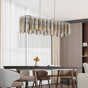 Modern Oval Crystal Ceiling Chandelier