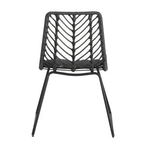 7-Piece Outdoor Dining Set for 6 with Acacia Wood Table and Rattan Chairs