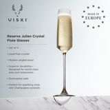 Reserve julien crystal champagne flute glasses viski®