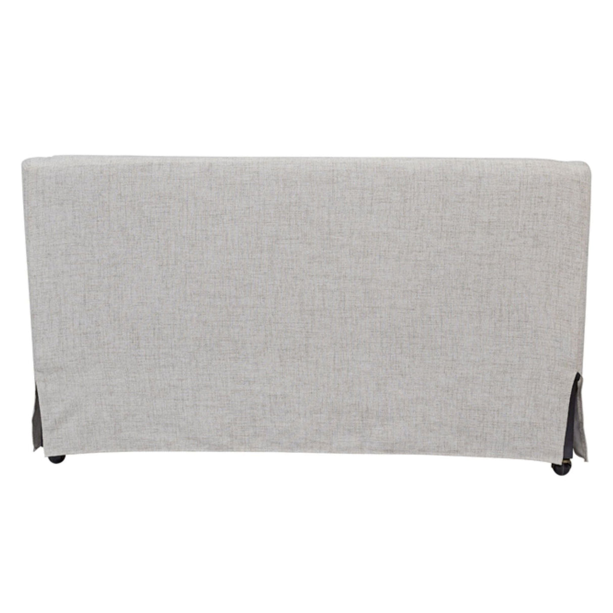 Slip Covered Settee With Casters - Beige