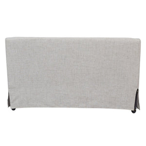 Slip Covered Settee With Casters - Beige