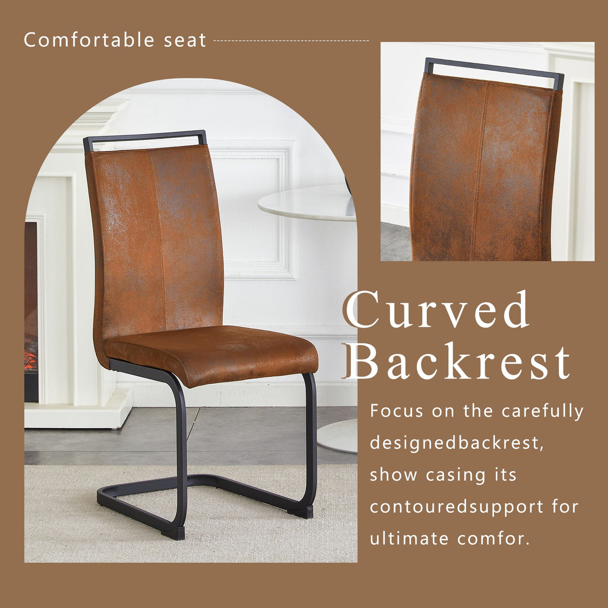 Dining Chairs With Ergonomic Backrest