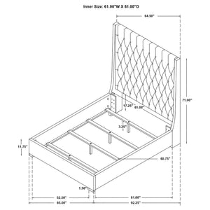 Copper - Tufted Upholstered Panel Bed