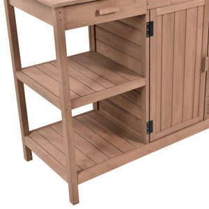 TOPMAX 66' Large Outdoor Farmhouse Wooden Potting Bench Table