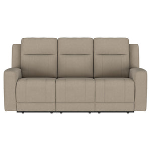Slater - 3 Piece Upholstered Reclining Sofa Set And Built In Storage - Taupe