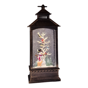 Lighted Spinning Waterglobe Lantern - Frosty and Friends