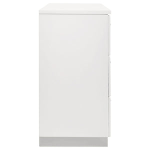 Dulcey - 6 Drawer Dresser With Accents, Bedroom Storage - Gloss White