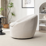 Winnie Modern Teddy Fabric Swivel Barrel Chair
