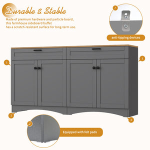On-Trend Farmhouse TV Stand with 2 Drawers for TVs Up to 70"