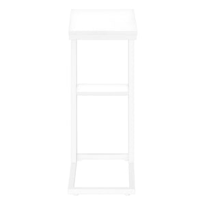 Accent Table, C - Shaped, Marble Look Contemporary & Modern Convenient Design