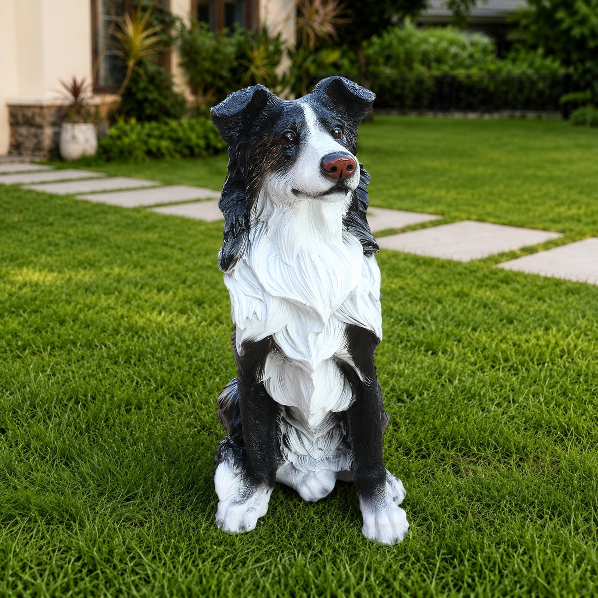Outdoor Garden Border Collie Dog Statue Greeter