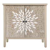 2-Door Carved Storage Cabinet with Adjustable shelf