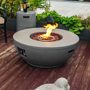 36" Propane Gas Fire Pit Table - Grey Steel