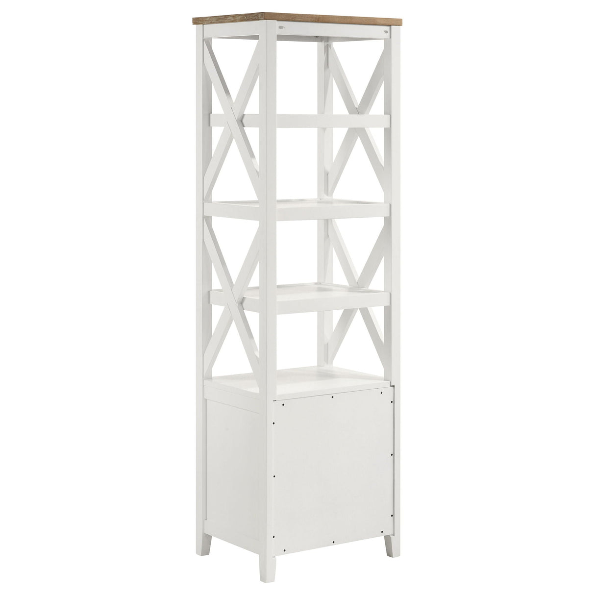 Delaney - 4 Shelf Bookcase With Top Storage Tower - White