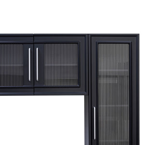 Wall Unit Modern Entertainment Center With Glass Doors