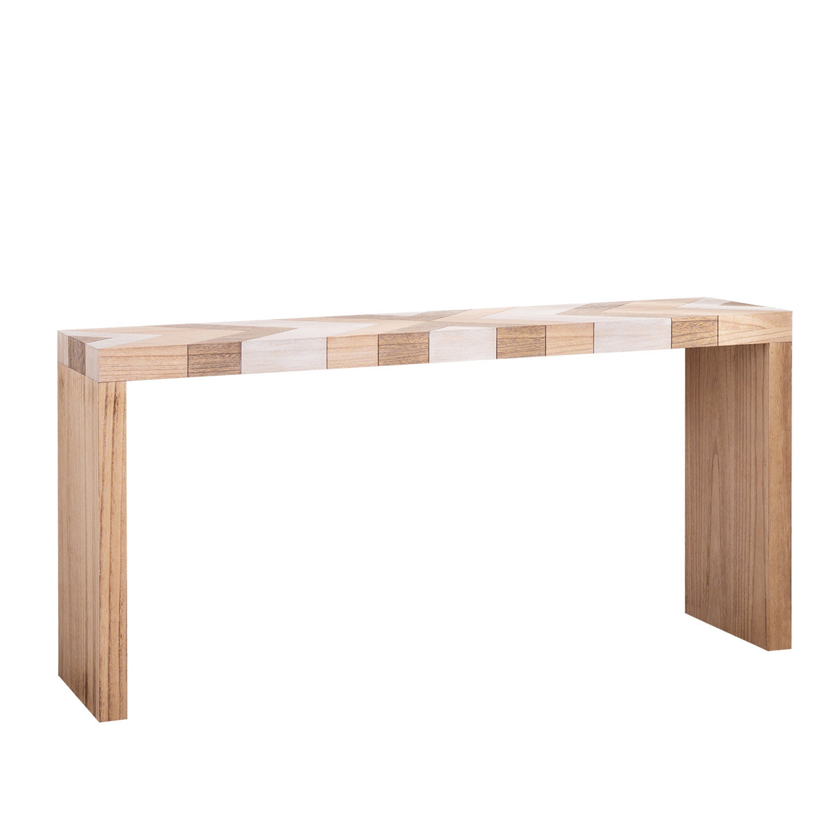Modern Console Table, 62' Long Entryway Table with Chevron Patterned Top, Manufactured Wood Sofa Table for Hallway, Living Room, or Office