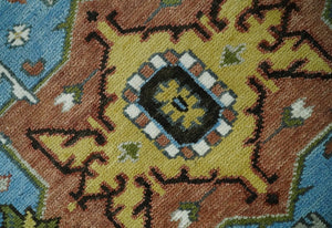 Traditional Heriz Blue, silver, Charcoal and Ivory Hand Knotted  wool Area Rug
