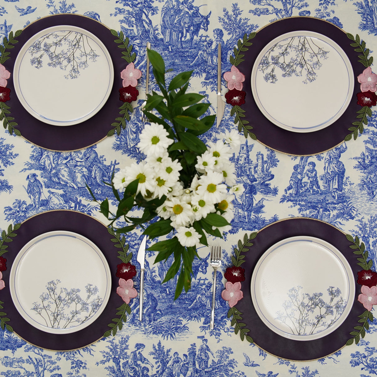 JASMINE PURPLE ORANGE FAUX LEATHER PLACEMAT