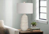 Contemporary 33"h Table Lamp with Ivory Shade and Cream Ceramic Base