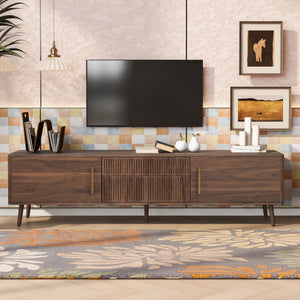 TV Stand With 2 Drawers For TVs Up to 80" - Walnut