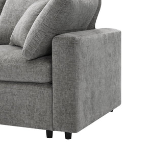 Modern Modular Cloud Sofa Bed, 6 Seat Sectional Couch Set With Ottoman, Free Combination, Convertible U Shaped Sleeper Sofa For Living Room