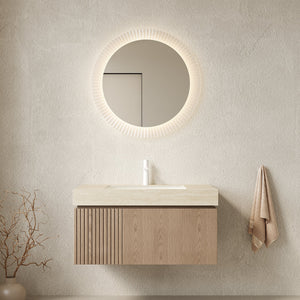 MURI 36" Bathroom Vanity & Sink with Floating Plywood Storage Cabinet