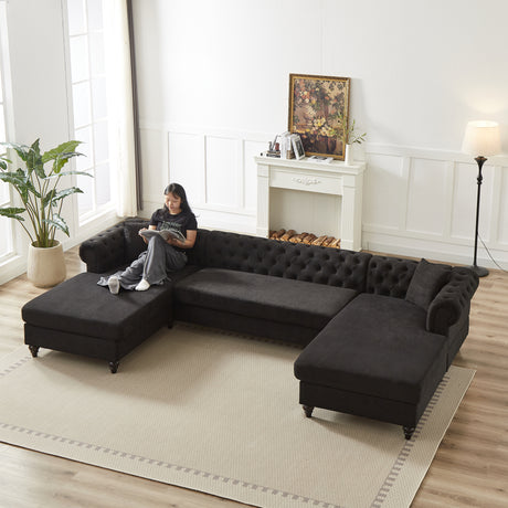 135.5-inch-Modern-Style-Chenille-Three-Piece-Sofa-Sofas-&-Sectionals