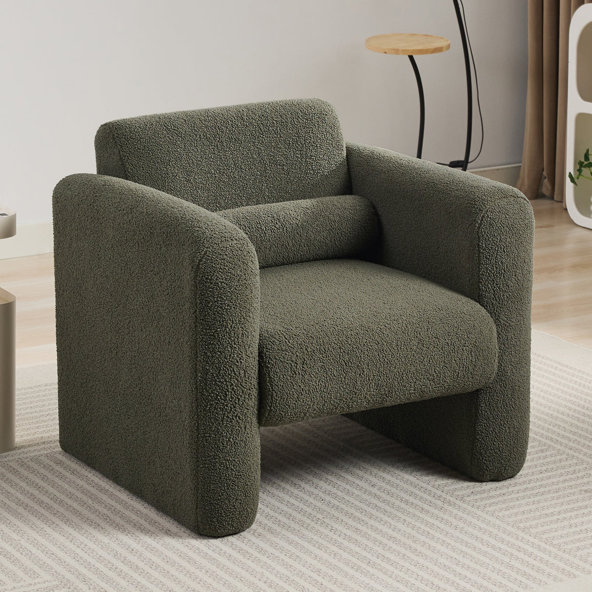 Marlowe Modern Sherpa Upholstered Comfy Reading Accent Chair