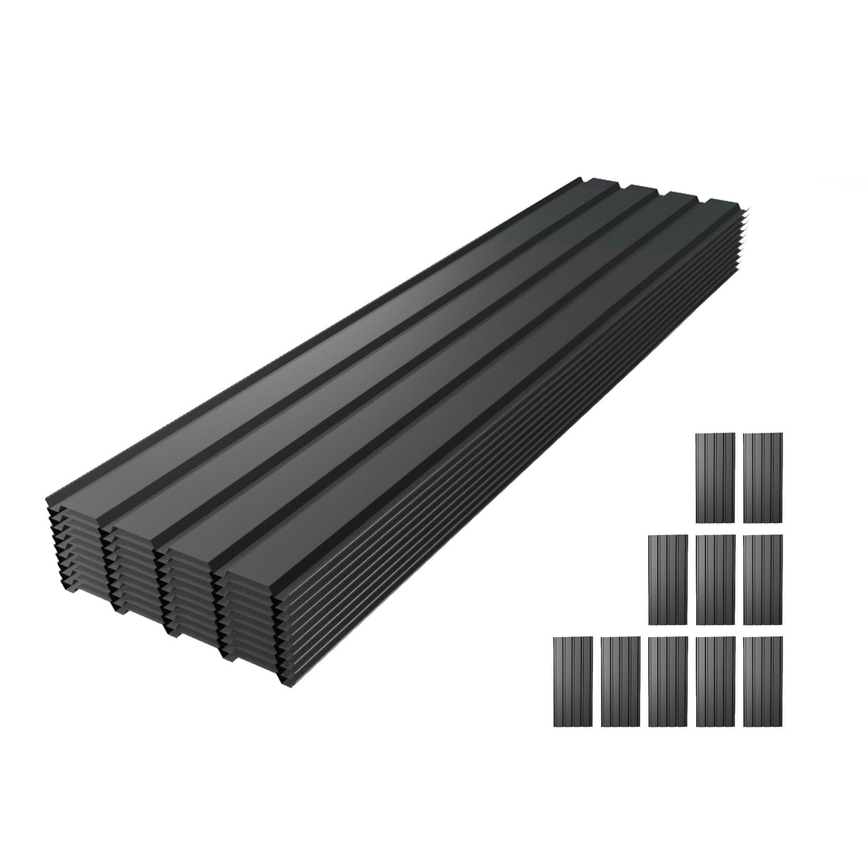 72.8IN Galvanized Metal Roof Panels - 10 PCS