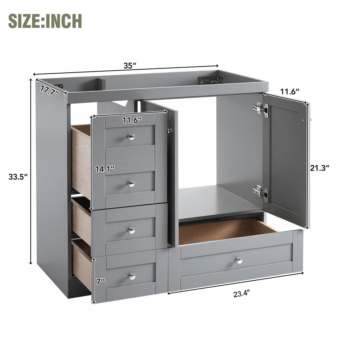 [Cabinet Only] 36" Bathroom Vanity Cabinet