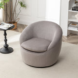 Winnie Modern Teddy Fabric Swivel Barrel Chair