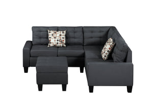 6-Piece Upholstered Sectional Sofa Grey