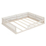 Upholstered Platform Bed With Guardrail And Pillow