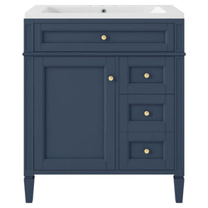 Bathroom Vanity With Top Sink, 2 Drawers and Tip Out Drawer