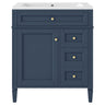 Bathroom Vanity With Top Sink, 2 Drawers and Tip Out Drawer