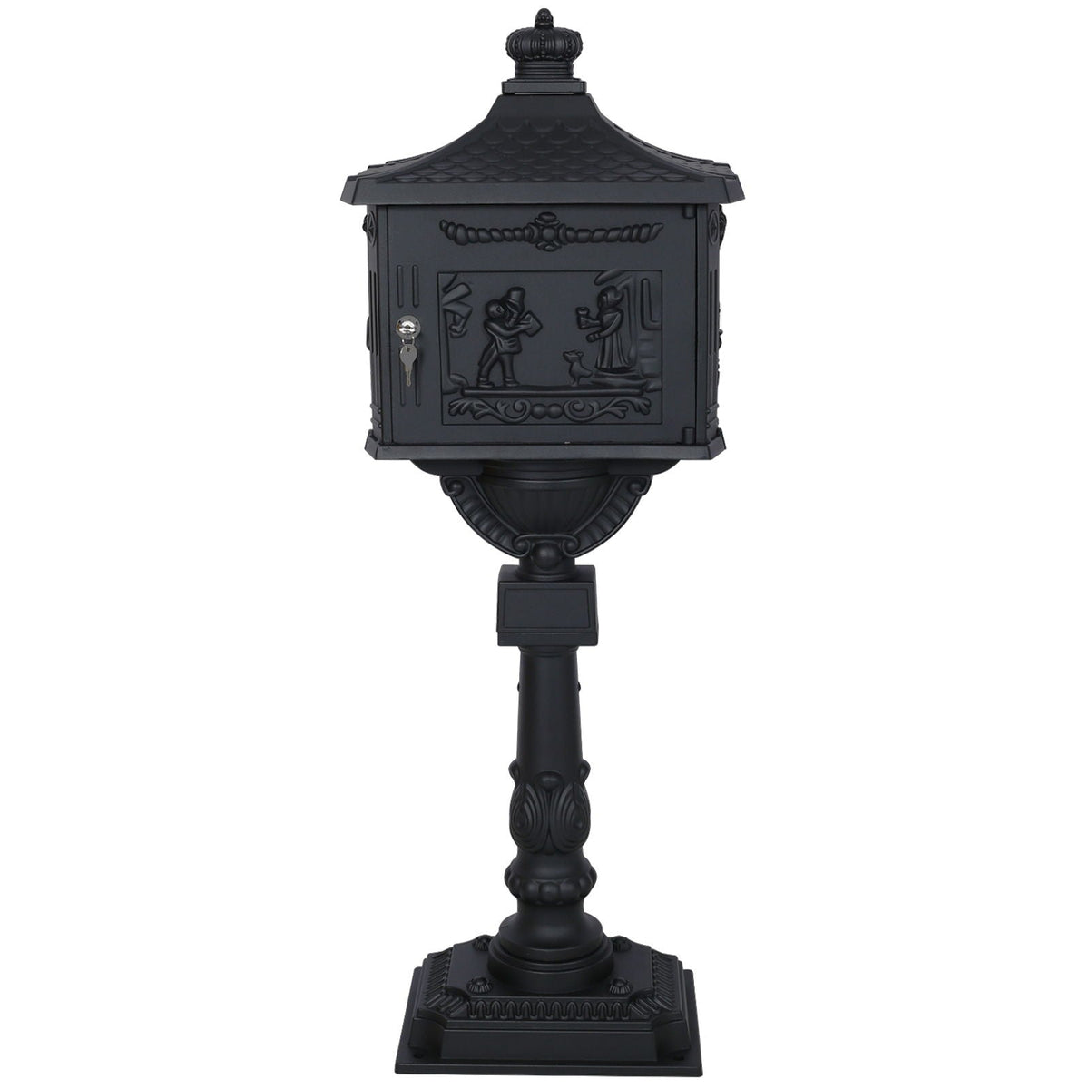 Cast Aluminum Mailbox with Durable Construction – Dark Brown, Black, or White