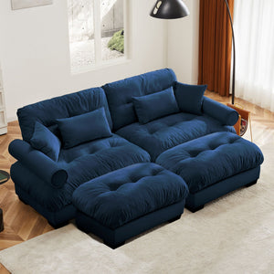 Oversized Modular Sectional Sofa with Movable Ottoman - Fabric, Multiple Colors