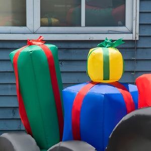 Outsunny 9ft Christmas Inflatable Santa Claus Trailer