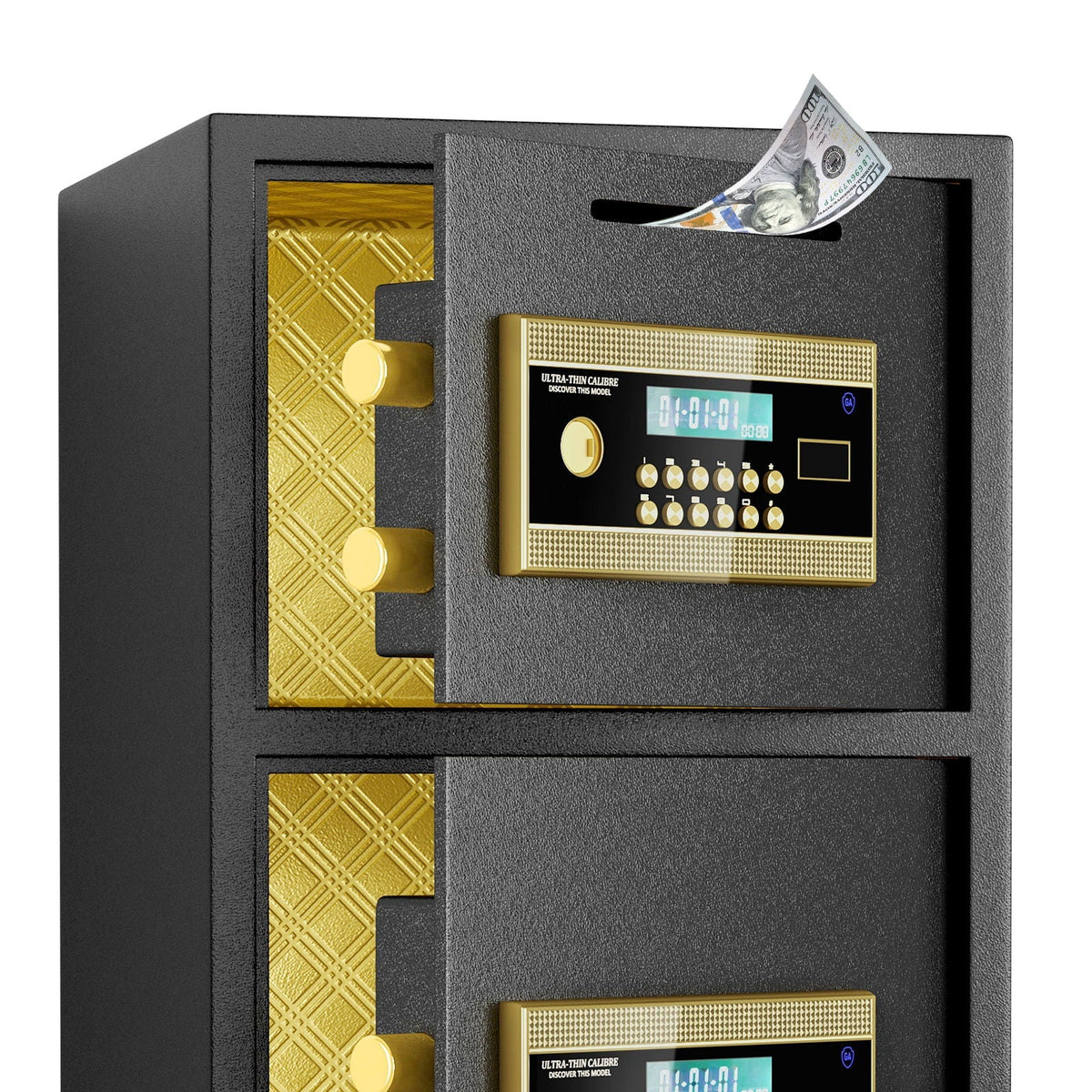 Large Double Door Coin Operated Safe, Digital Security Safe With Fireproof And Waterproof Bag