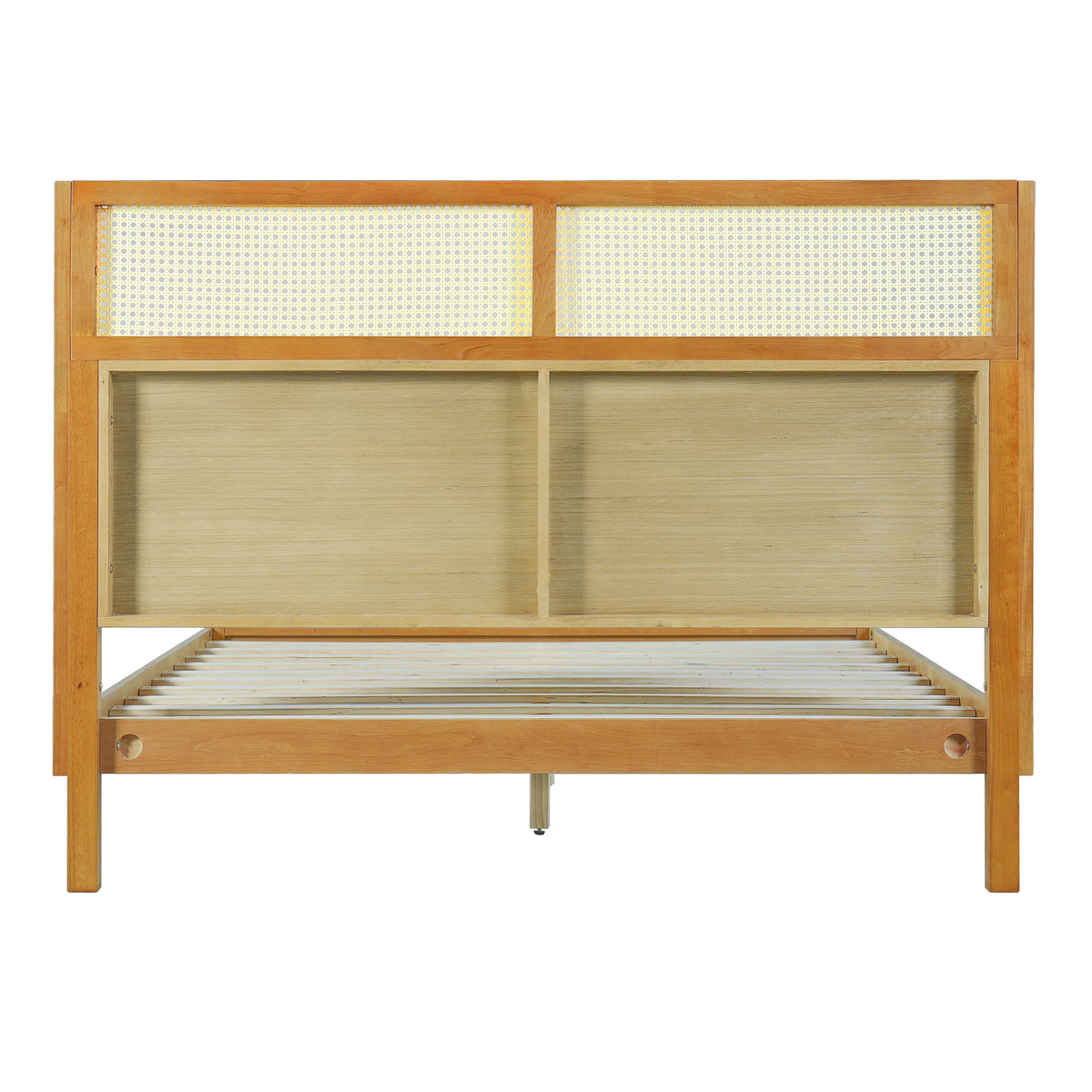 Premium Rubber Wood Platform Queen Bed Frame with Headboard