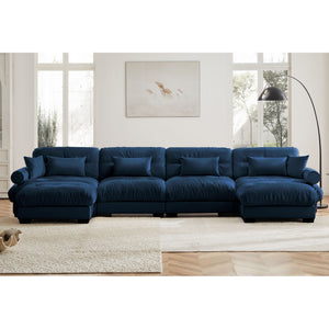 Super Comfort Oversized Modular Sectional Sofa With Movable Ottoman