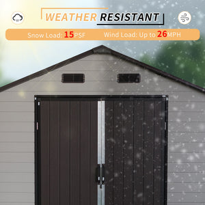 8x14 Ft Outdoor Resin Storage Shed with Windows