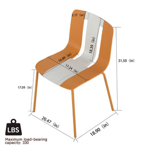 Modern Striped Blocking Single Chairs, Waterproof And Fade Resistant (Set of 4)