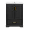 Bathroom Vanity With Sink, 1 Divided Drawer And 2 Soft Close Doors With Double Shelf